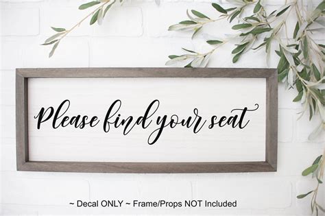 Please Find Your Seat Decal Seating Chart Assigned Seating Run Wild Designs Reserved Seating