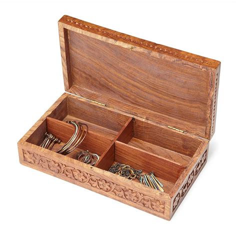 Hand Carved Artisan Jewelry Box Sheesham UncommonGoods