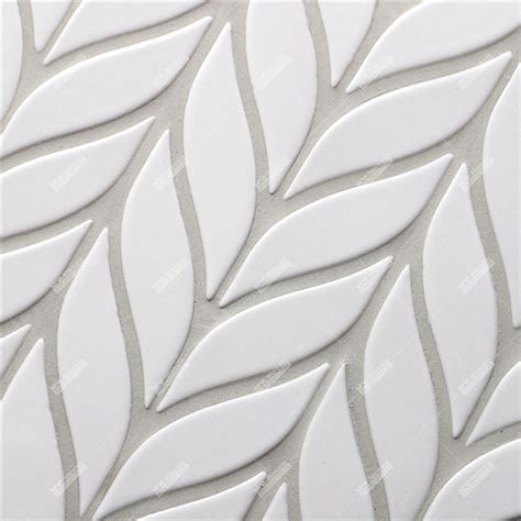 Wholesale Ceramic White Leaf Shape Mosaic Tiles For Kitchen Backsplash