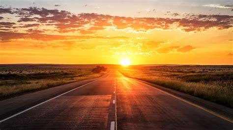Road Towards The Golden Sunset Wallpaper Nature Wallpapers 46454