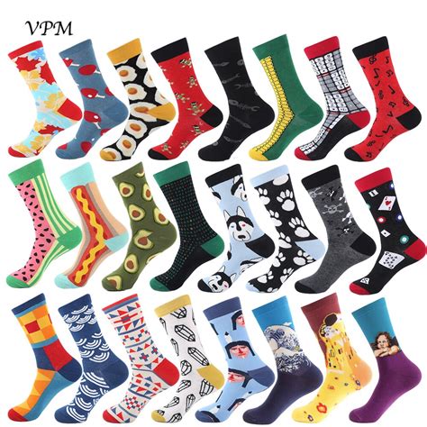 Buy Vpm Colorful Mens Socks Harajuku Colorful Happy