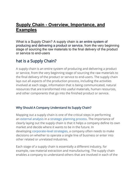 Solution Supply Chain Overview Importance And Examples Studypool
