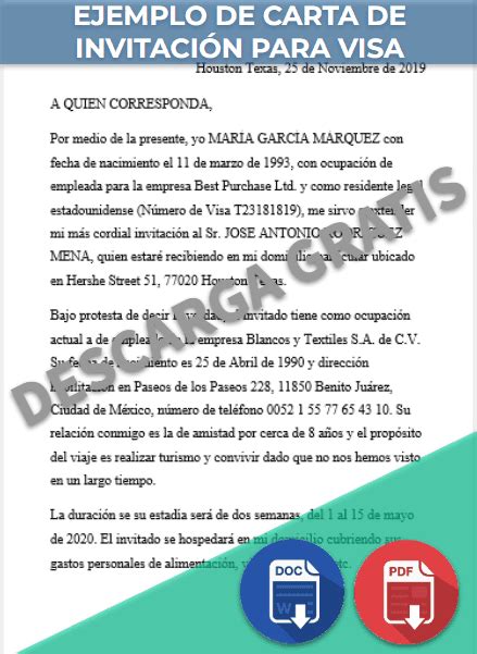 Top Imagen Modelo Carta De Invitaci N Para Extranjeros A M Xico 156555