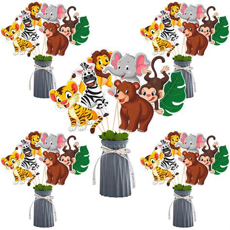 Buy 35 Pieces Jungle Animal Party Decorations Adorable Animal Cutouts
