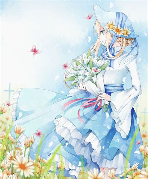 Pretty Anime Girl With Flowers I Love Anime Awesome Anime Manga Girl