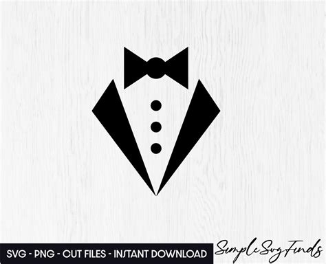 Tuxedo Svg Bow Svg Suit Svg Vector Cut File Cricut Silhouette Pdf