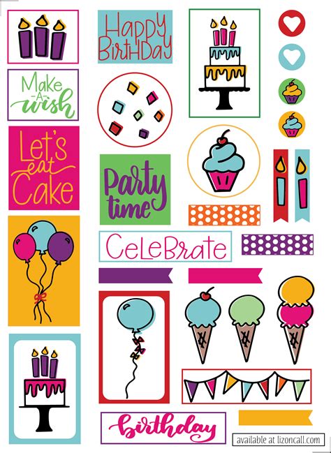 Free Printable Happy Birthday Stickers Printable Word Searches