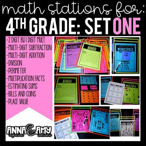 4th Grade Math Stations For Place Value Multiplication And More
