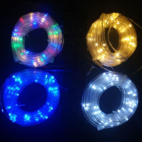 12m 100leds Solar Led String Lights Outdoor 4 Colors Rope
