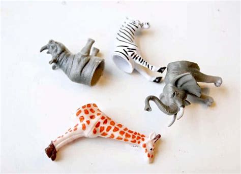 Mini Plastic Animals Diy Canvas Art Mod Podge Rocks