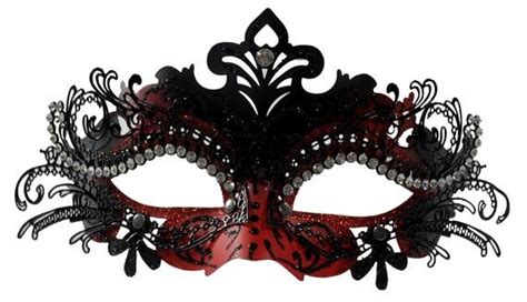 classy layer filigree masquerade mask with clear rhinestones black red masks masquerade