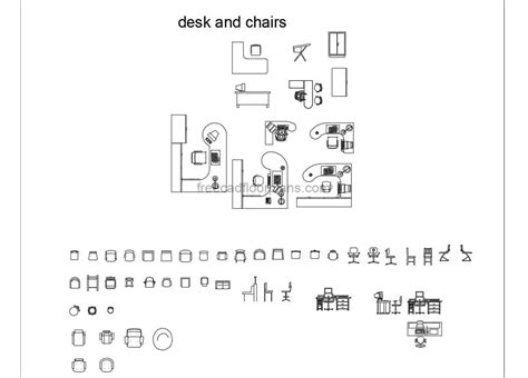 Desks And Chairs Free Cad Drawings