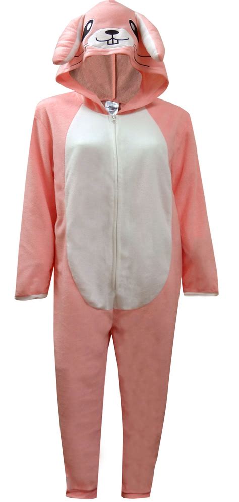 Onesie Bioworld Merchandising Women S Adorable Pink Bunny Hooded