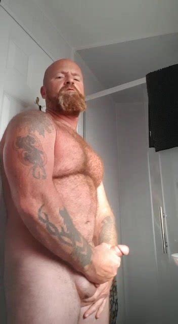 Hairy Ginger Muscle Bear Wanks For Bait Girl