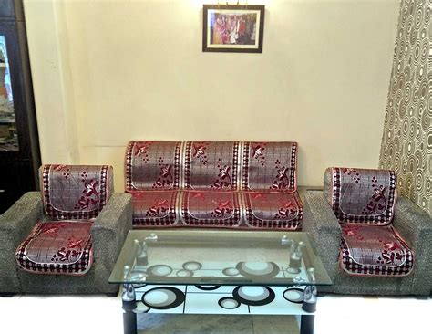 Buy Shc Ins Lotus Maroon Chenille Sofa Slipcover Set Online At Low Prices In India
