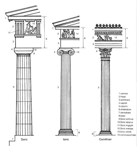 Labeled Parts Of Greek Columns Ancient Greece Architecture Ancient