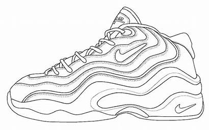 Nike Coloring Sneakers Drawing Shoe Pages Sneaker
