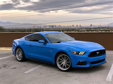 Blue Ford Mustang Gt