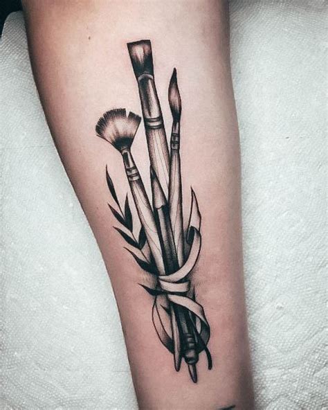 Top 100 Best Paint Brush Tattoos For Women Brushed Design Ideas