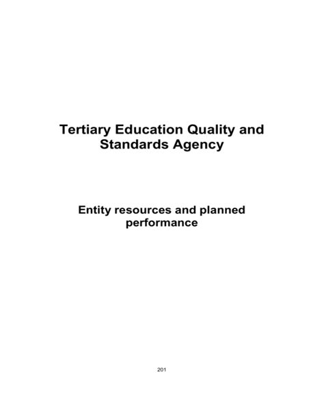 Tertiary Education Quality And Standards Agency