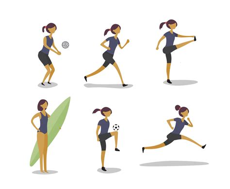 Girls And Sport Vector Vector Art And Graphics