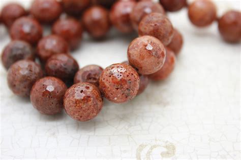 Natural Coral Red Fossil Coral Faceted Round Ball Loose Etsy