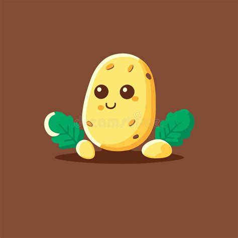 Illustration Of Cute Potato Character Mascot In Vector Cartoon Flat