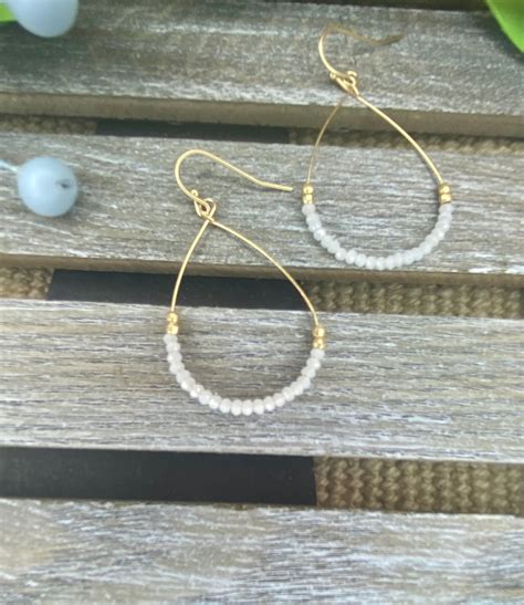 Teardrop Beaded Earrings Various Colors In Wire Jewelry