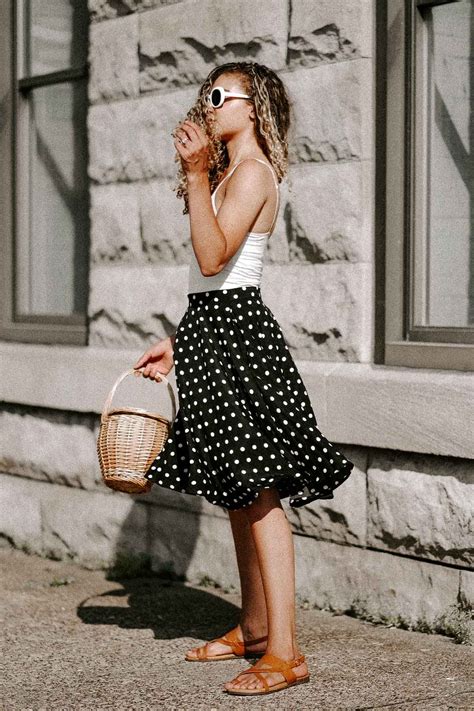These Parisian Inspired Summer Looks Will Look So Chic This Season This Polka Dot Skirt And A
