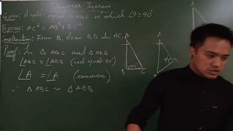 Mathematics Tuitorial Class X Pythagoras Theorem Explained Youtube