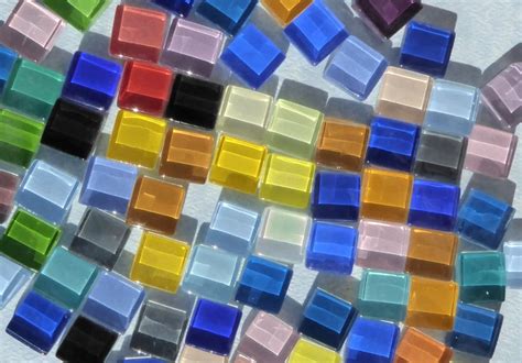 Colorful Mini Tiles 1 Cm Glass Mosaic Tiles Assorted Colors 100 Use For Mosaic Jewelry