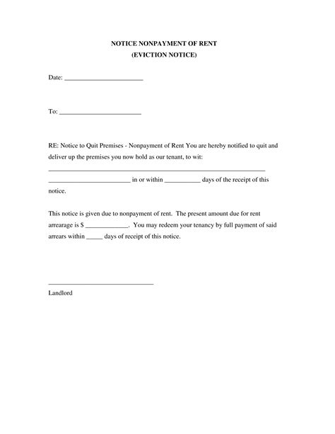 Rental Eviction Notice Letter Templates At