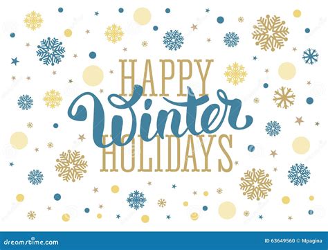 Happy Winter Holidays Stock Vector Illustration Of Decoration 63649560