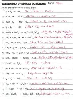 Balancing equation worksheet answer key. Answer key for the Balance Chemical Equations worksheet. | eigram | Chemical equation, Chemistry ...
