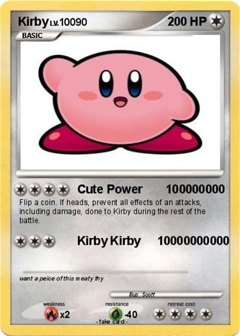 Pokémon Kirby 1769 1769 Cute Power 100000000 My Pokemon Card