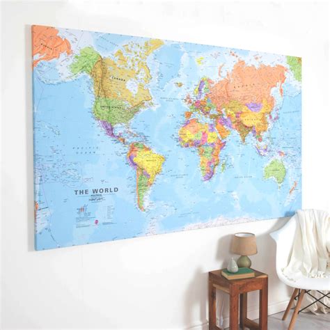 Maps International Large World Map Wall Map Poster With Flags The