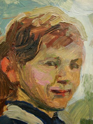 Ukrainian Soviet Oil Painting Girl Children Ebay