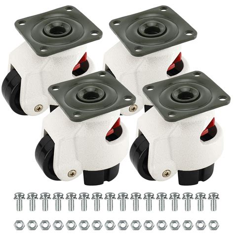 Casters And Wheels Material Handling 4 Pack Leveling Casters Gd 40f Plate