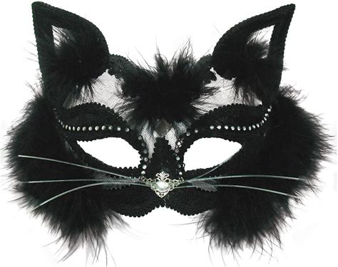 Transparent Black Cat Face Mask Masquerade Ball Fancy Dress Ebay