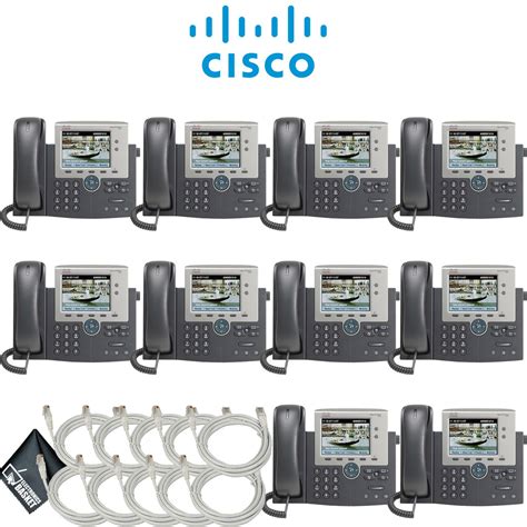 Cisco 7945g Unified Ip Phone With Extra Cat5 Cables 10 Pack