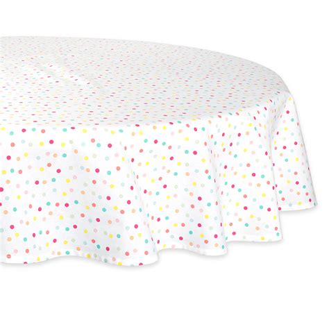 DII Multi Polka Dots Print Tablecloth 70 Round 100 Cotton Walmart Com