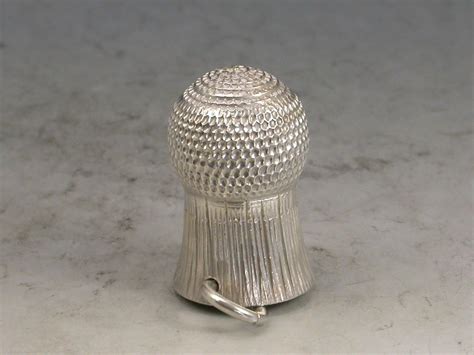 Victorian Fully Hallmarked Silver Thistle Thimble By Jw I Birmingham