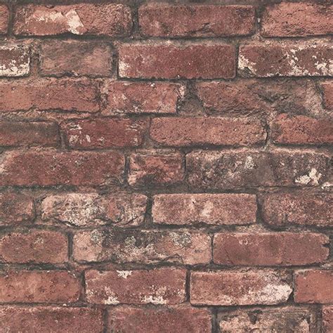 2767 21258 Davis Dark Red Exposed Brick Wallpaper By Brewster
