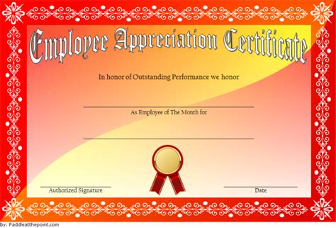 Employee Appreciation Certificate Template 3 Paddle Certificate