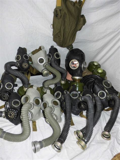 Lot Of 13 Unused Russian Gas Masks Cold War 197080