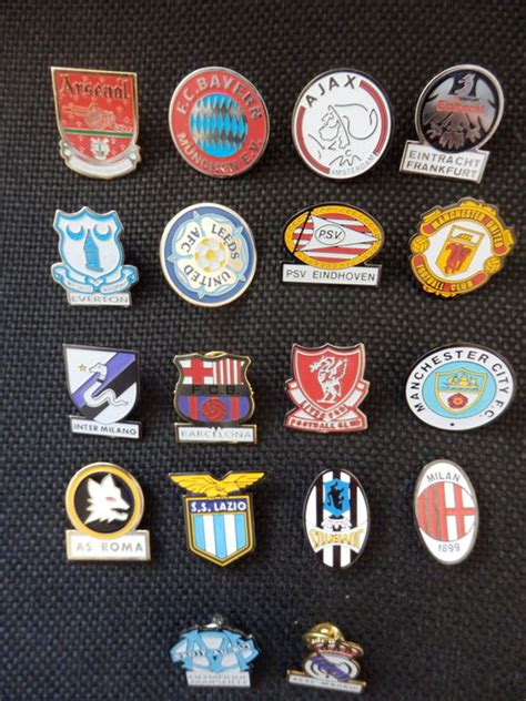 Collection Of 18 Football Pins Badges Among Others Catawiki