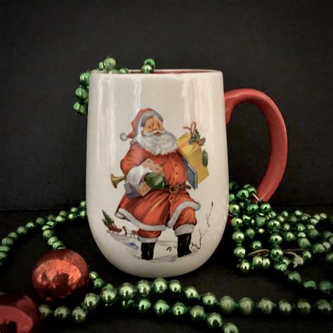 70s Vintage Christmas Santa Mug Classic Design Handmade By Jb