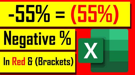 How To Display Negative Percentages In Red And Within Brackets In Excel