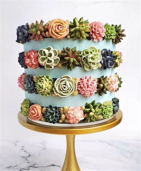 Incredibly Detailed Succulent Cakes Are Too Pretty To Eat Pretty Birthday Cakes Pretty Cakes