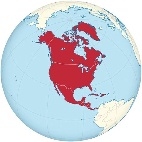 The Map Of North America Is Shown In Red